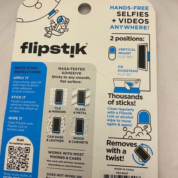 Flipstik Foldable Adhesive Kick Stand Phone Mount Black Purple Opal Lot Of 3 - Picture 5 of 9